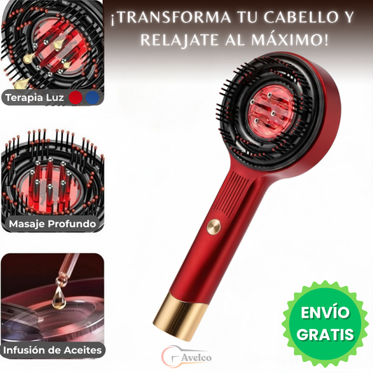 Cepillo Masajeador de Cabello con Terapia de Luz