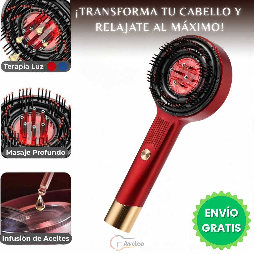 Cepillo Masajeador de Cabello con Terapia de Luz