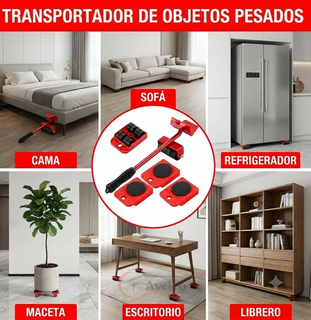 AlzaFácil - Kit Levanta Muebles con Ruedas