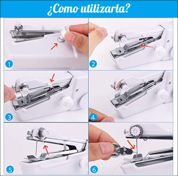 Máquina de coser portátil a pilas