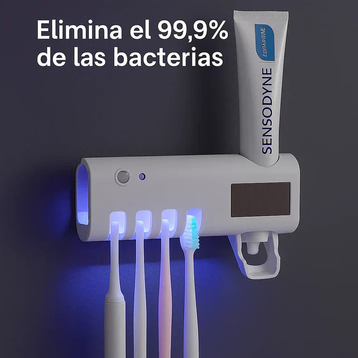 Porta Cepillos Dental con Esterilizador y Dispensador Automático